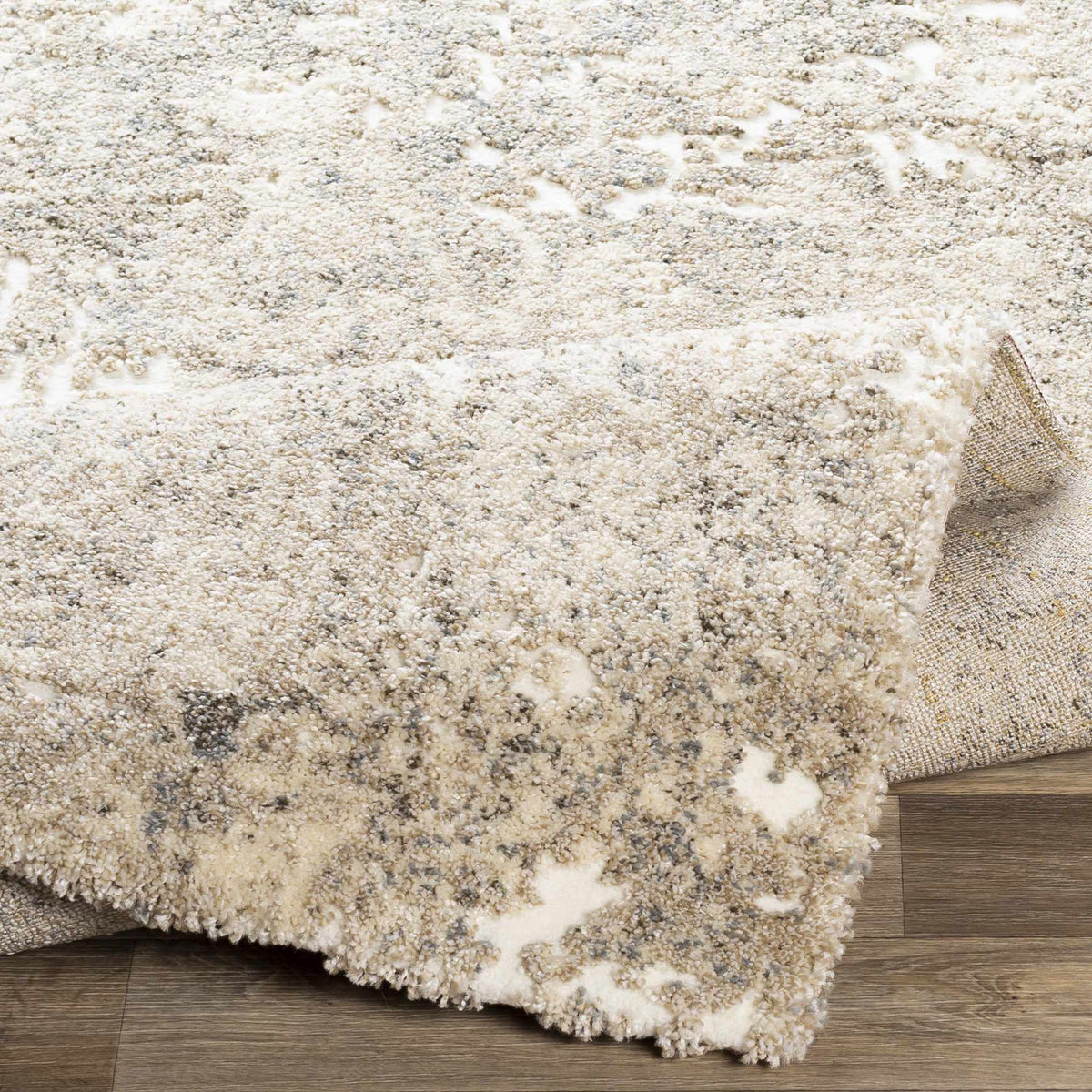 Holtsville Abstract Ivory Thick Rug, photo 6 of 11