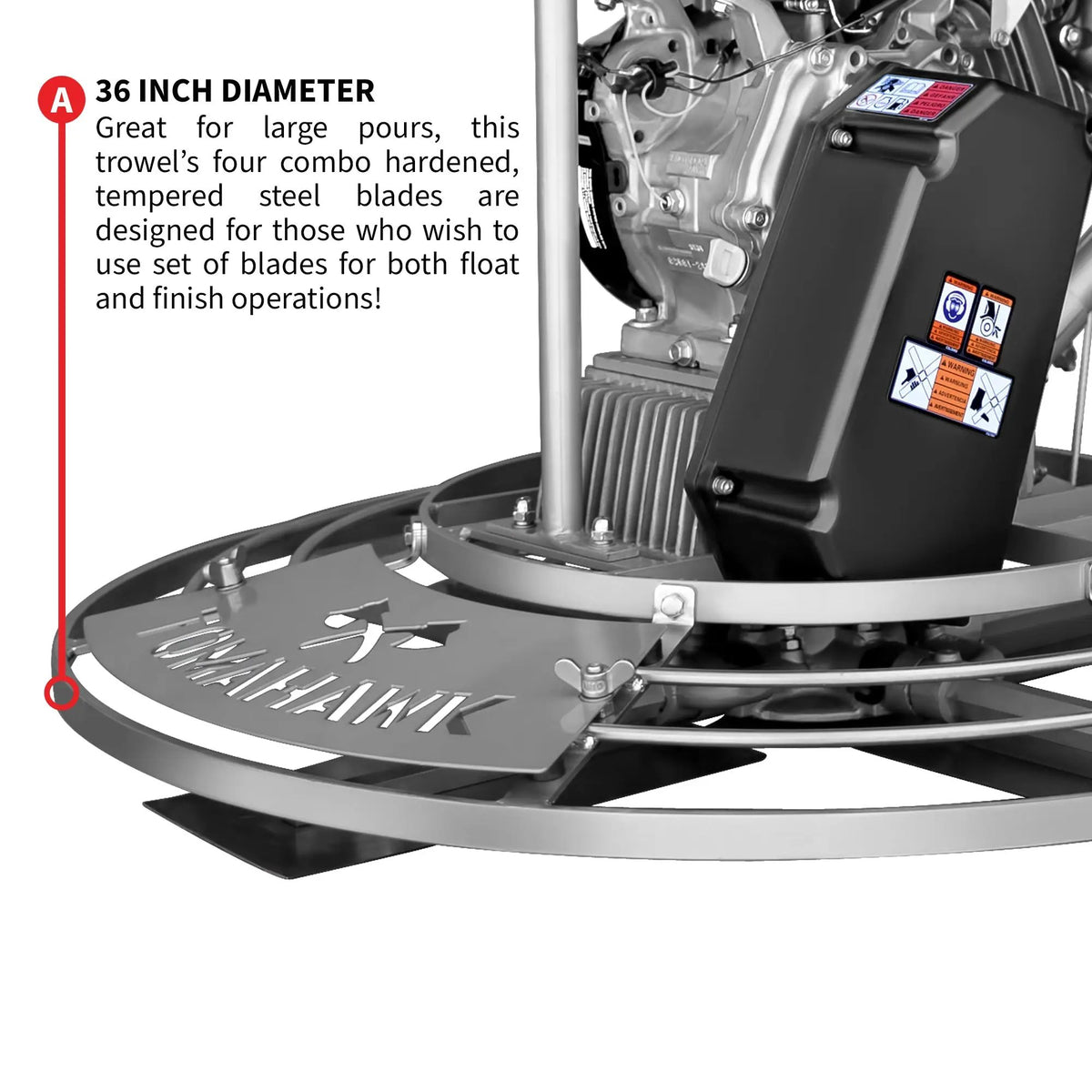 36" Honda Concrete Fast Pitch Power Trowel with 9HP Honda GX270 Finishing Blades Finishing Tool, photo 6 of 11