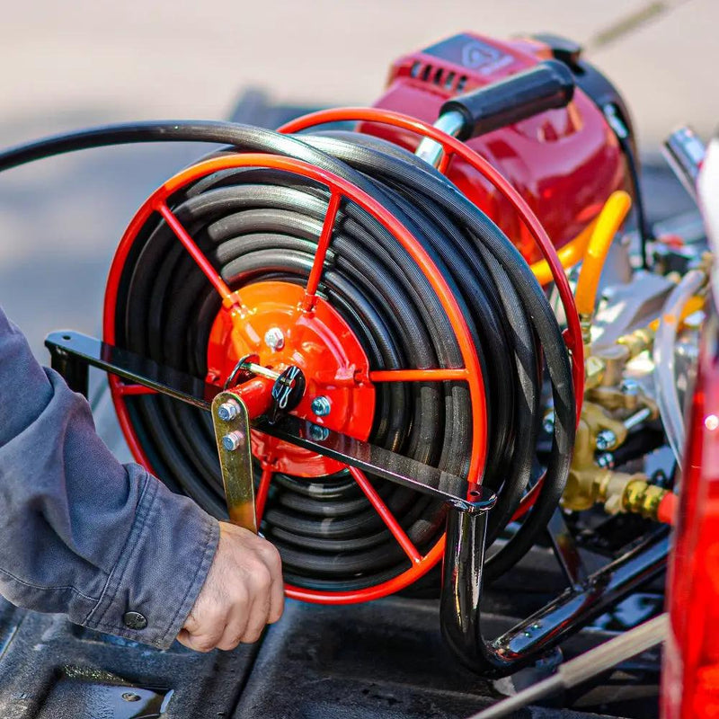 1.6HP Skid Sprayer Barrel Mount Only with Honda GX35 100ft Hose and 500 PSI Pump for Pest Control by Tomahawk Power