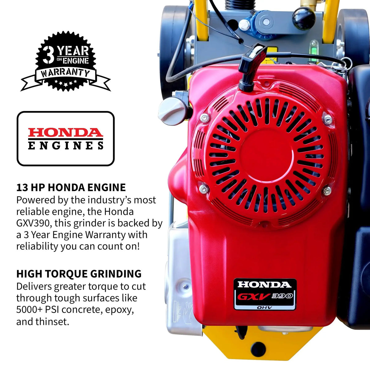 10" Honda Concrete Floor Grinder 10HP GXV390 Motor for Smoothing, Floor Prep, Coatings, photo 5 of 10
