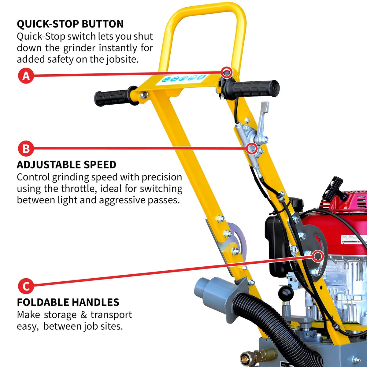 10" Honda Concrete Floor Grinder 10HP GXV390 Motor for Smoothing, Floor Prep, Coatings, photo 7 of 10