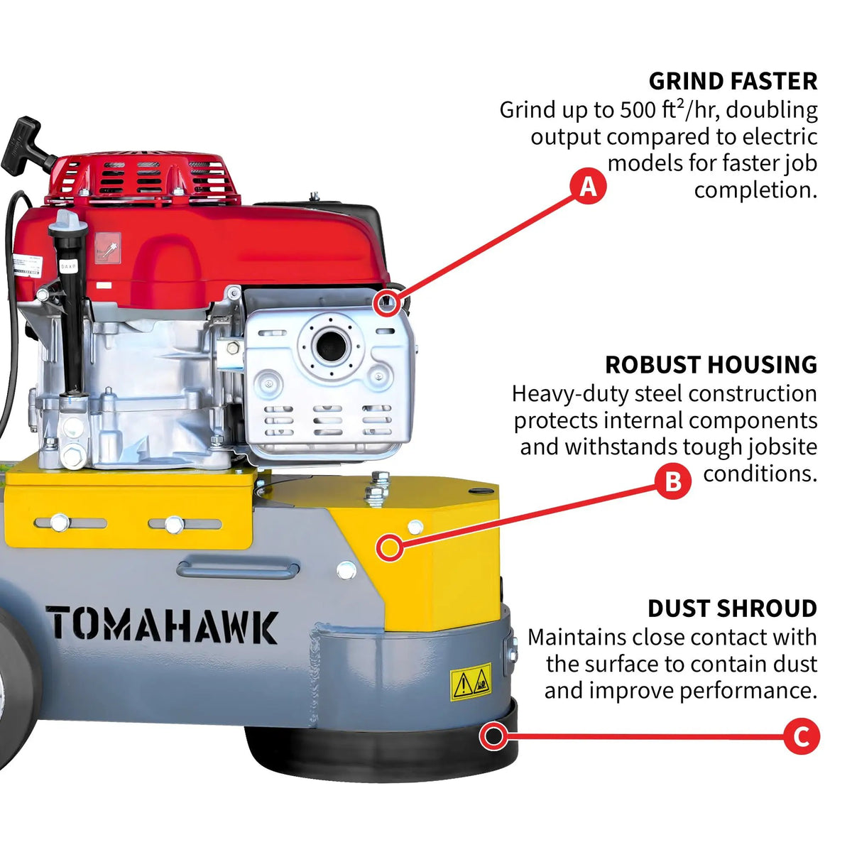 10" Honda Concrete Floor Grinder 10HP GXV390 Motor for Smoothing, Floor Prep, Coatings, photo 8 of 10