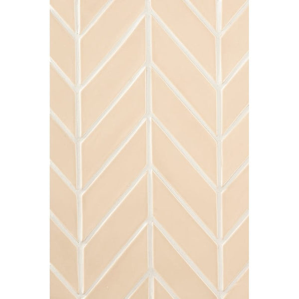Caramel Glossy Chevron Ceramic Tiles 2x6