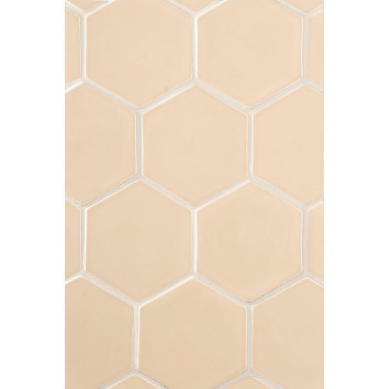Caramel Glossy Hexagon 5 Ceramic Tiles 5 Ceramic Glossy 6x6 Tiles