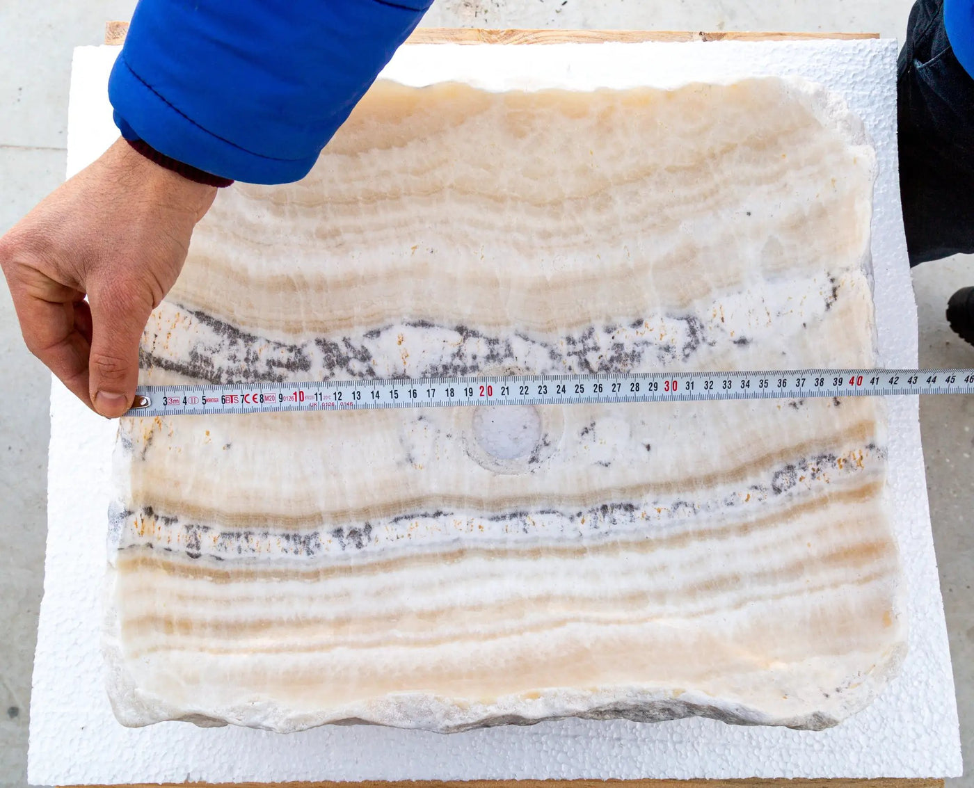 Honey Onyx Natural Stone Vessel Sink - Rustic Handcrafted 13x16 by GobekDesign