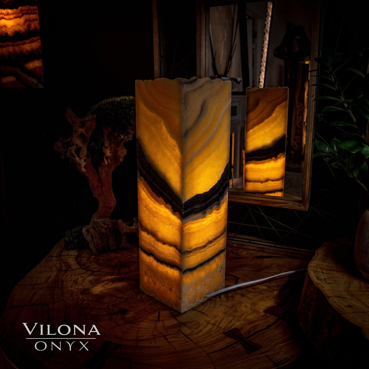 Honeycomb Onyx Table Lamp #2, photo 3 of 5