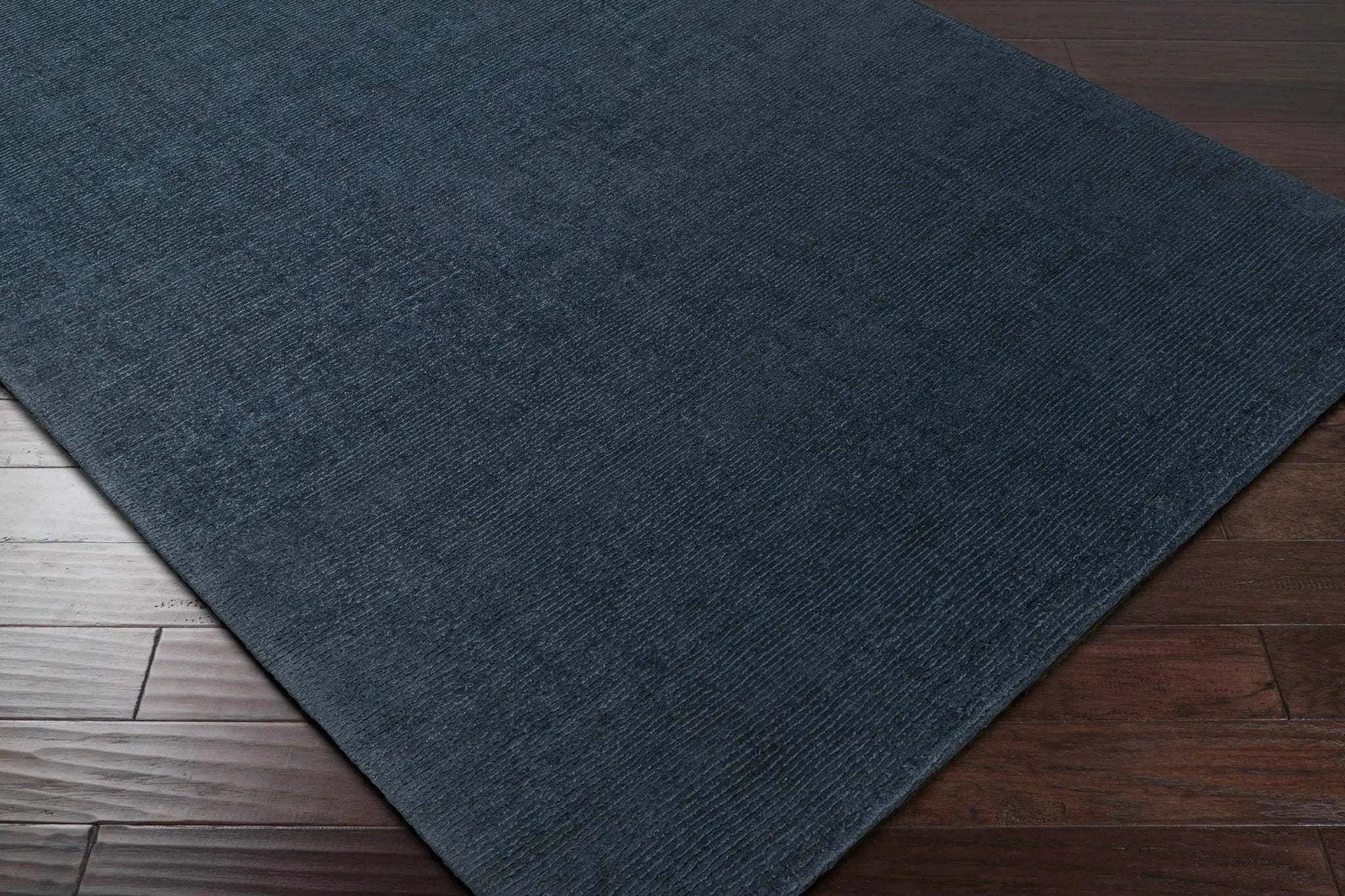Brockton Solid Dark Blue Wool Rug by Boutique Rugs