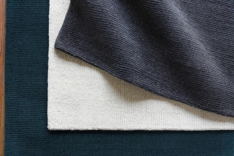 Brockton Solid Dark Blue Wool Rug by Boutique Rugs