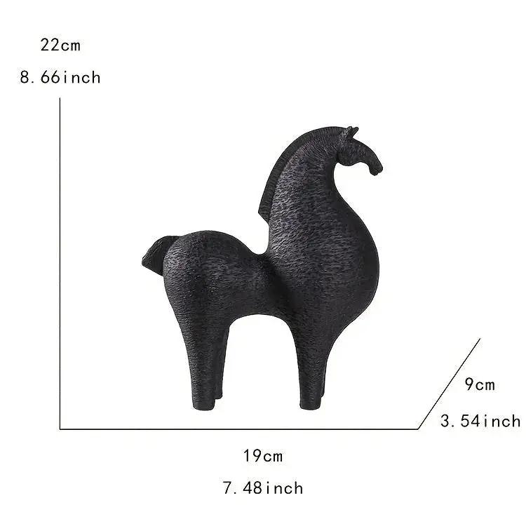 Modern Black Horse Figurine for Home Decor by House Of Avana