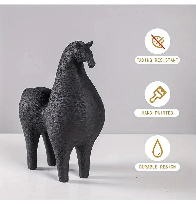 Modern Black Horse Figurine for Home Decor by House Of Avana