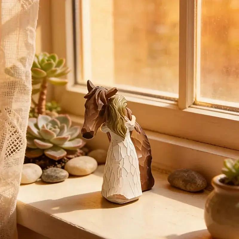 Horse Figurine - Ceramic Girl Decoration by House Of Avana