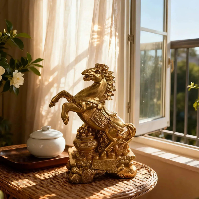 Horse Figurine - Chinese Prancing Bronze Statue by House Of Avana