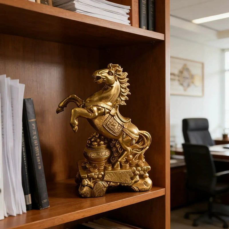 Horse Figurine - Chinese Prancing Bronze Statue by House Of Avana