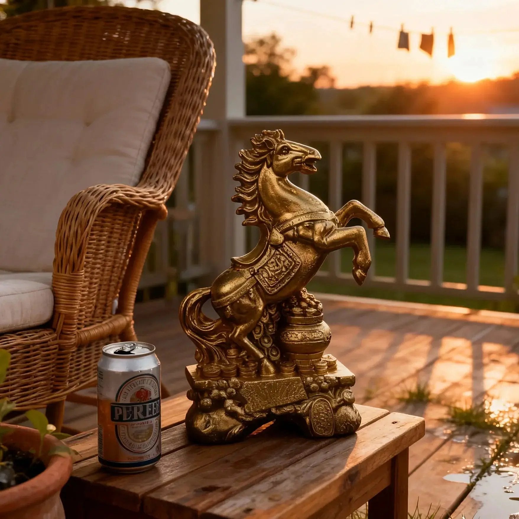 Horse Figurine - Chinese Prancing Bronze Statue by House Of Avana