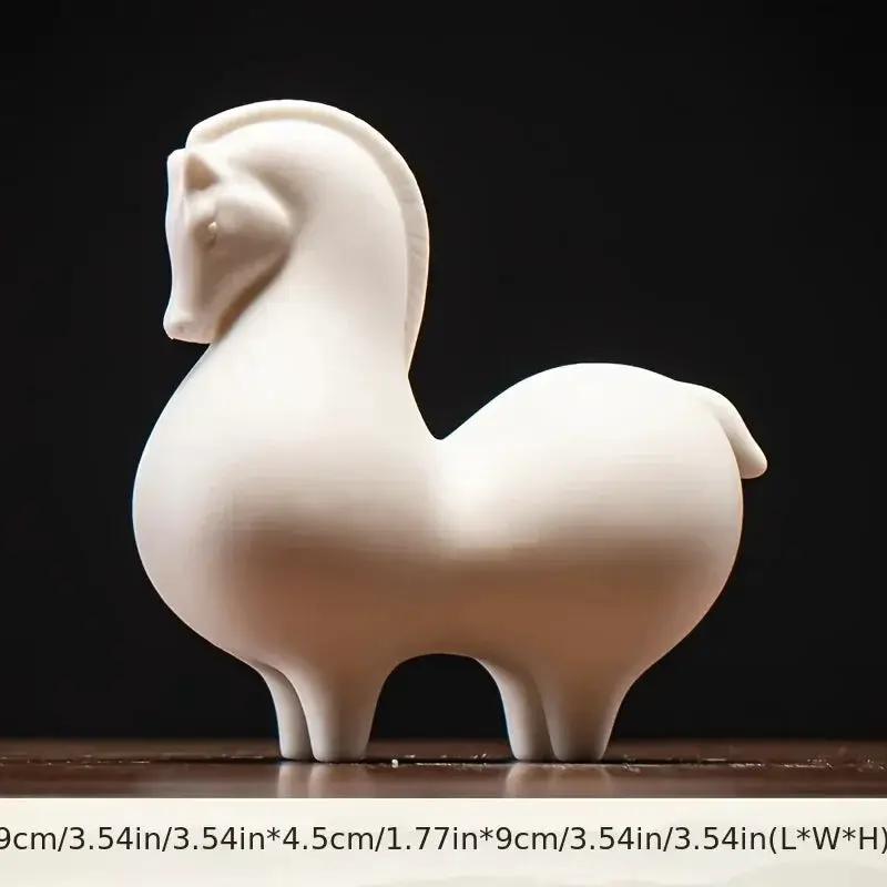 Horse Figurine - Decorative Ceramic White by House Of Avana