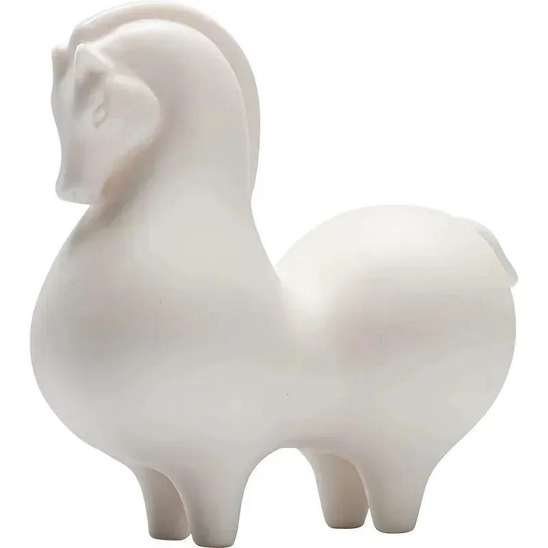 Horse Figurine - Decorative Ceramic White by House Of Avana