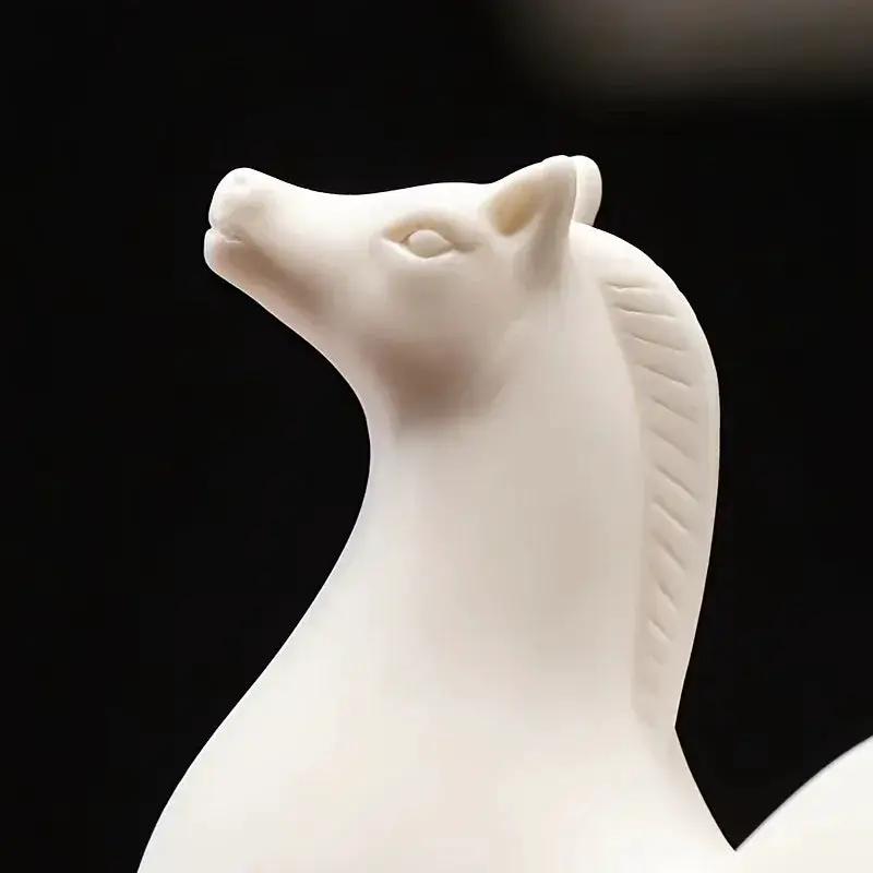 Horse Figurine - Decorative Ceramic White by House Of Avana