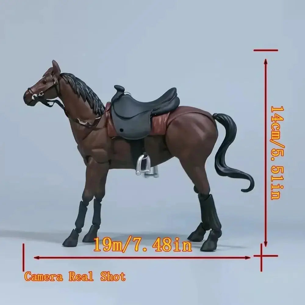 Horse Figurine - Movable White/Brown/Black Model by House Of Avana