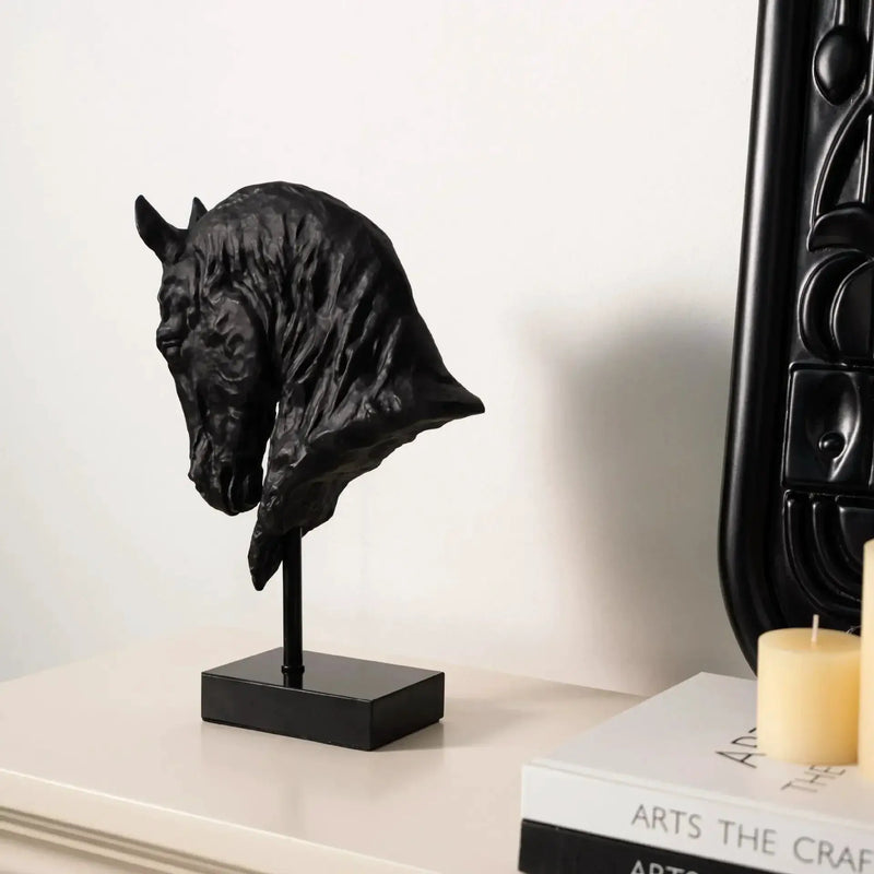 Horse Head - Decorative Black Figurine by House Of Avana
