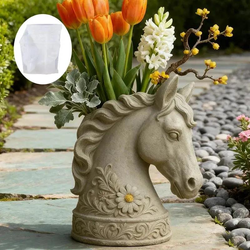 Horse Head - Floral Design White by House Of Avana