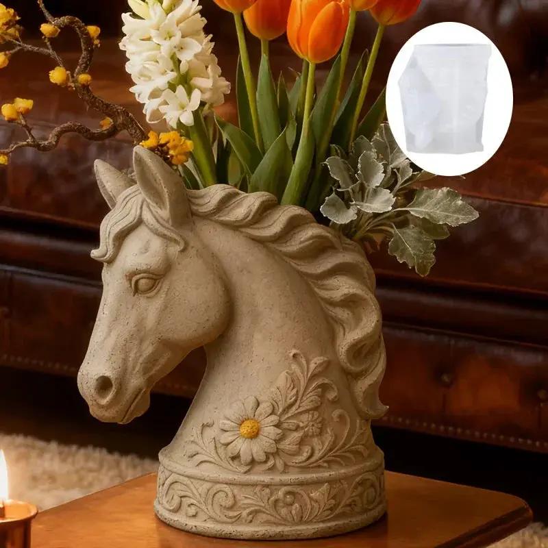 Horse Head - Floral Design White by House Of Avana