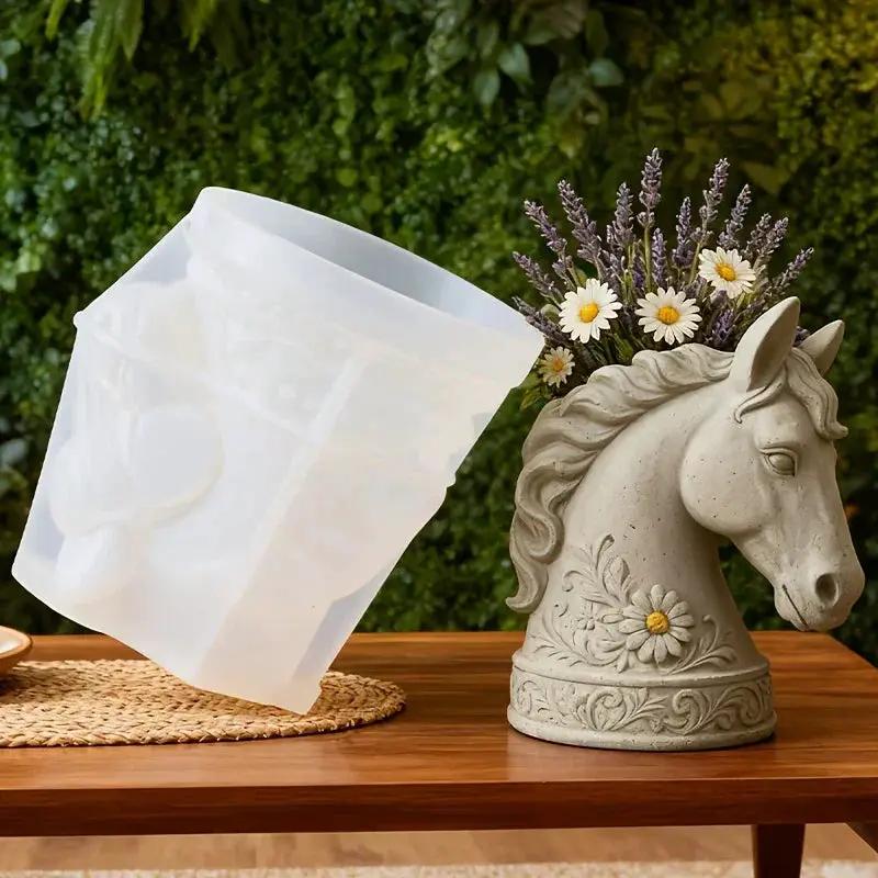 Horse Head - Floral Design White by House Of Avana