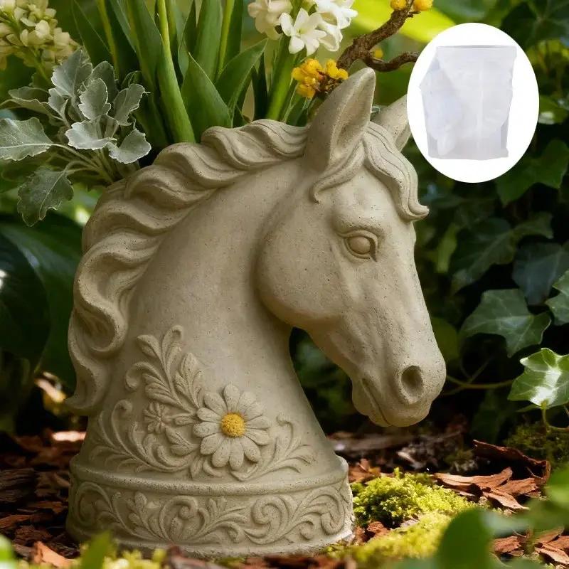 Horse Head - Floral Design White by House Of Avana