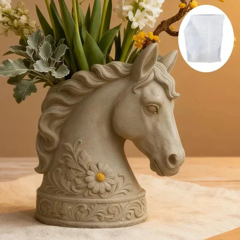 Horse Head - Floral Design White by House Of Avana
