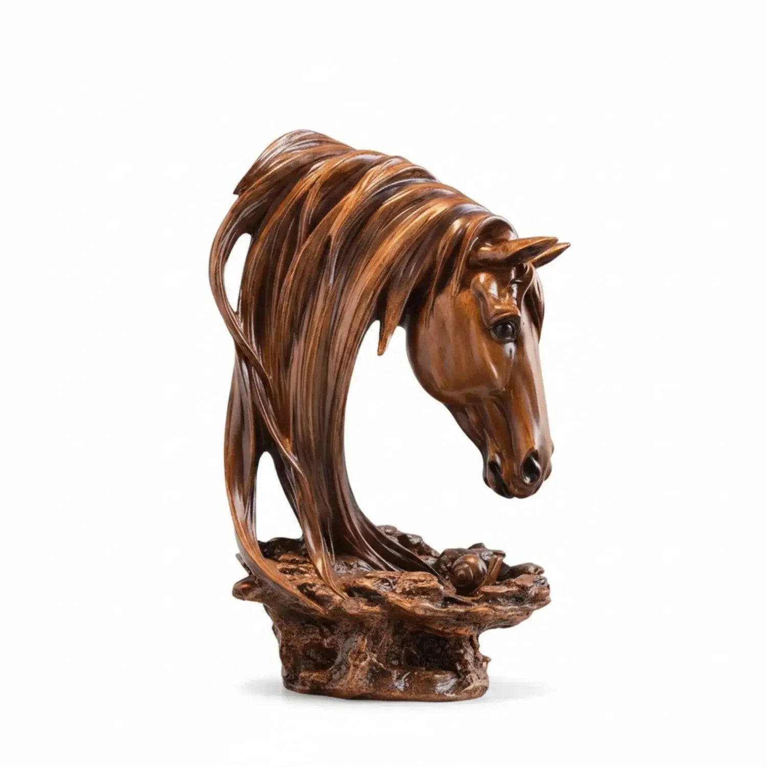 Horse Head Sculpture Artistic Gold and White for Home Decor Lovers by House Of Avana
