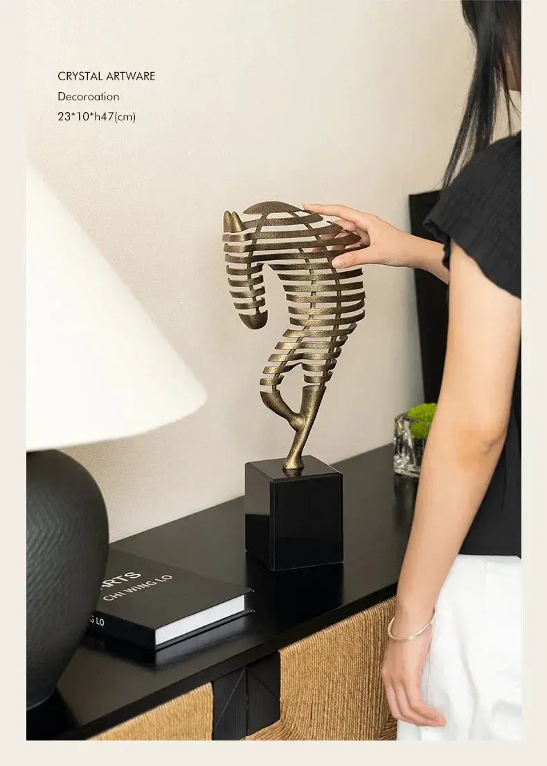 Horse Head Sculpture - Geometric Metal by House Of Avana