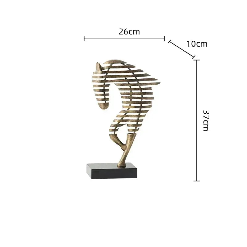 Horse Head Sculpture - Geometric Metal by House Of Avana