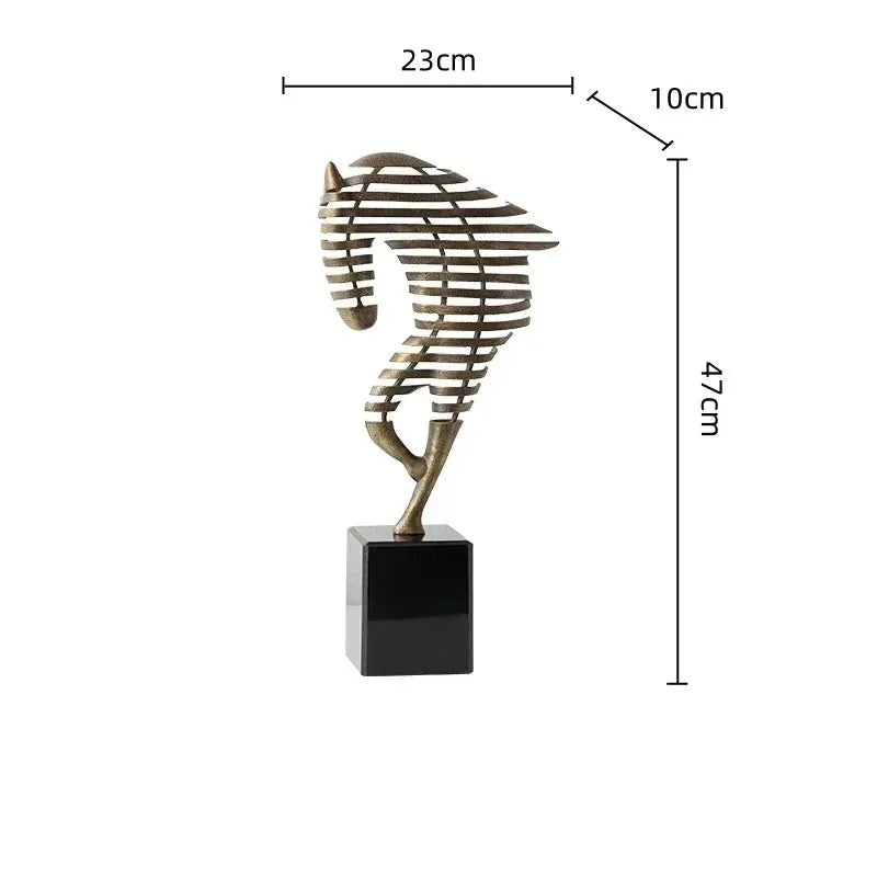 Horse Head Sculpture - Geometric Metal by House Of Avana