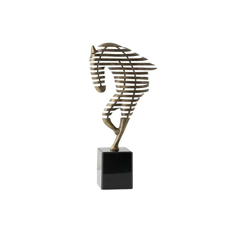 Horse Head Sculpture - Geometric Metal by House Of Avana