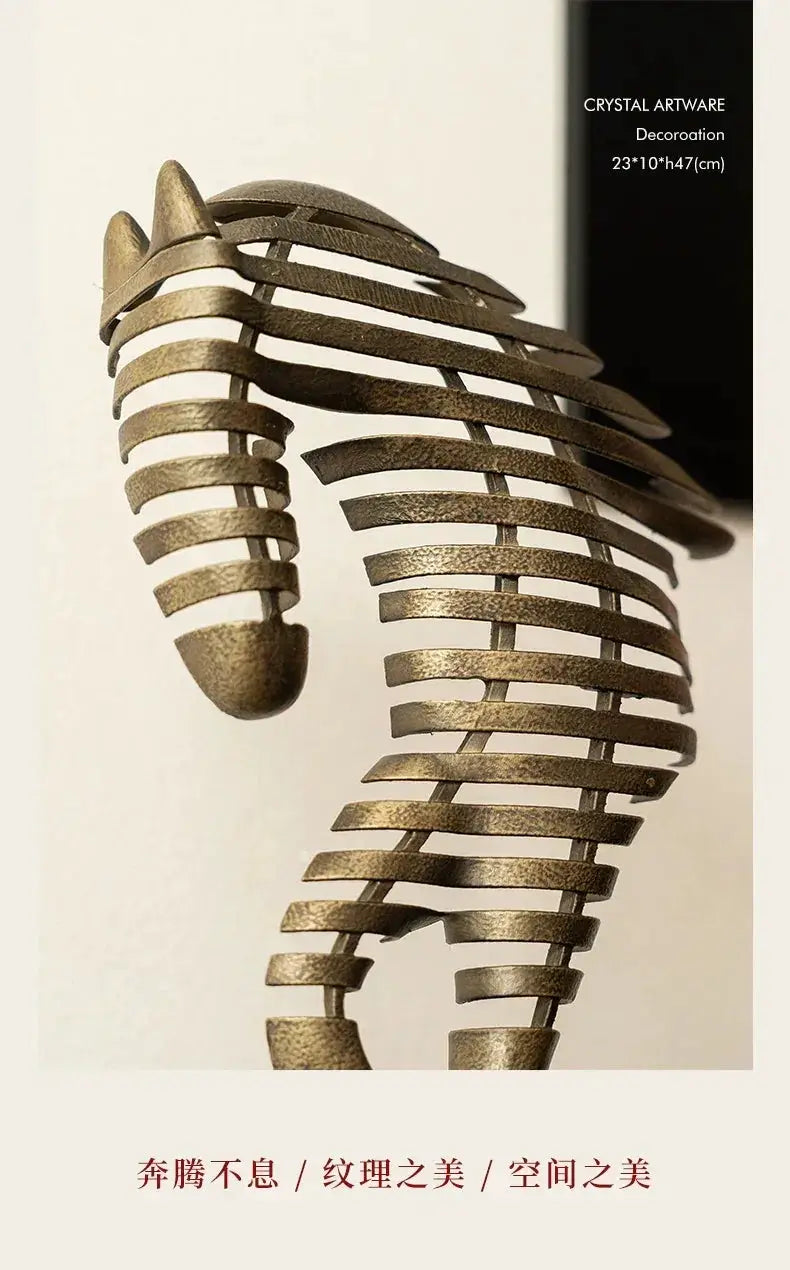 Horse Head Sculpture - Geometric Metal by House Of Avana