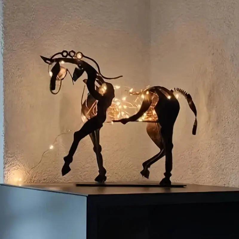 Horse Sculpture - 3D Luminous Metal 7.9in by House Of Avana