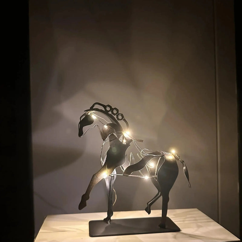 Horse Sculpture - 3D Luminous Metal 7.9in by House Of Avana