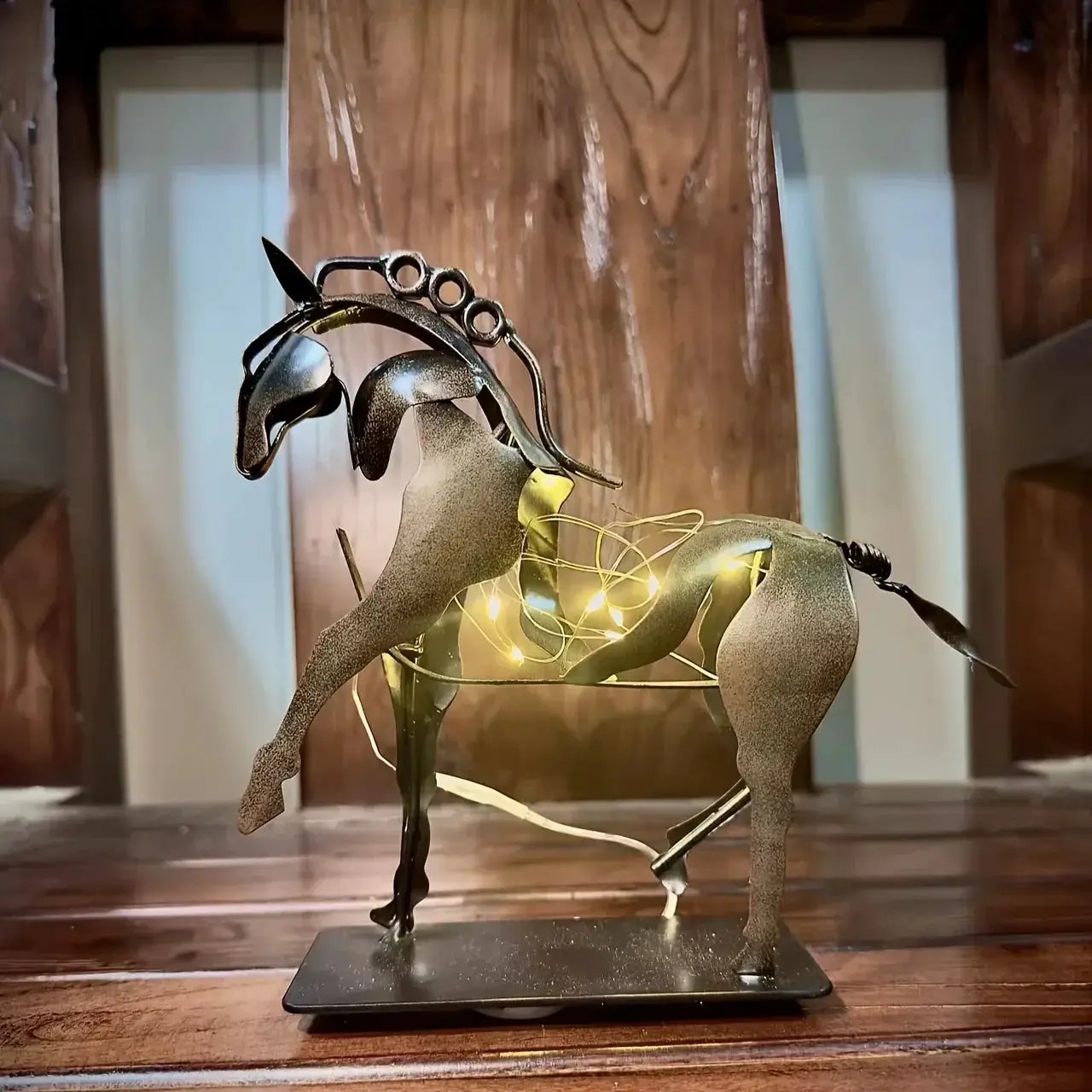 Horse Sculpture - 3D Luminous Metal 7.9in by House Of Avana