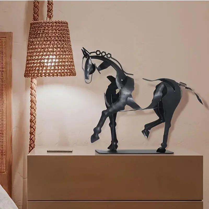Horse Sculpture - 3D Luminous Metal 7.9in by House Of Avana