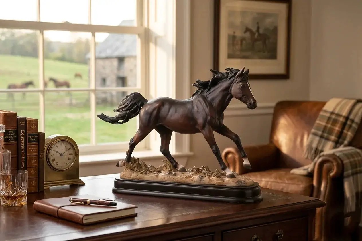 Running Horse Resin Sculpture Decorative Tabletop Accent by House Of Avana