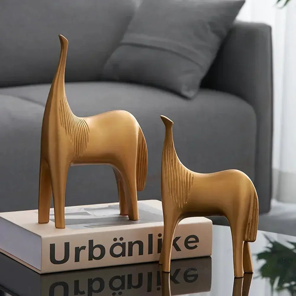 Decorative Abstract Horse Sculpture Set by House Of Avana