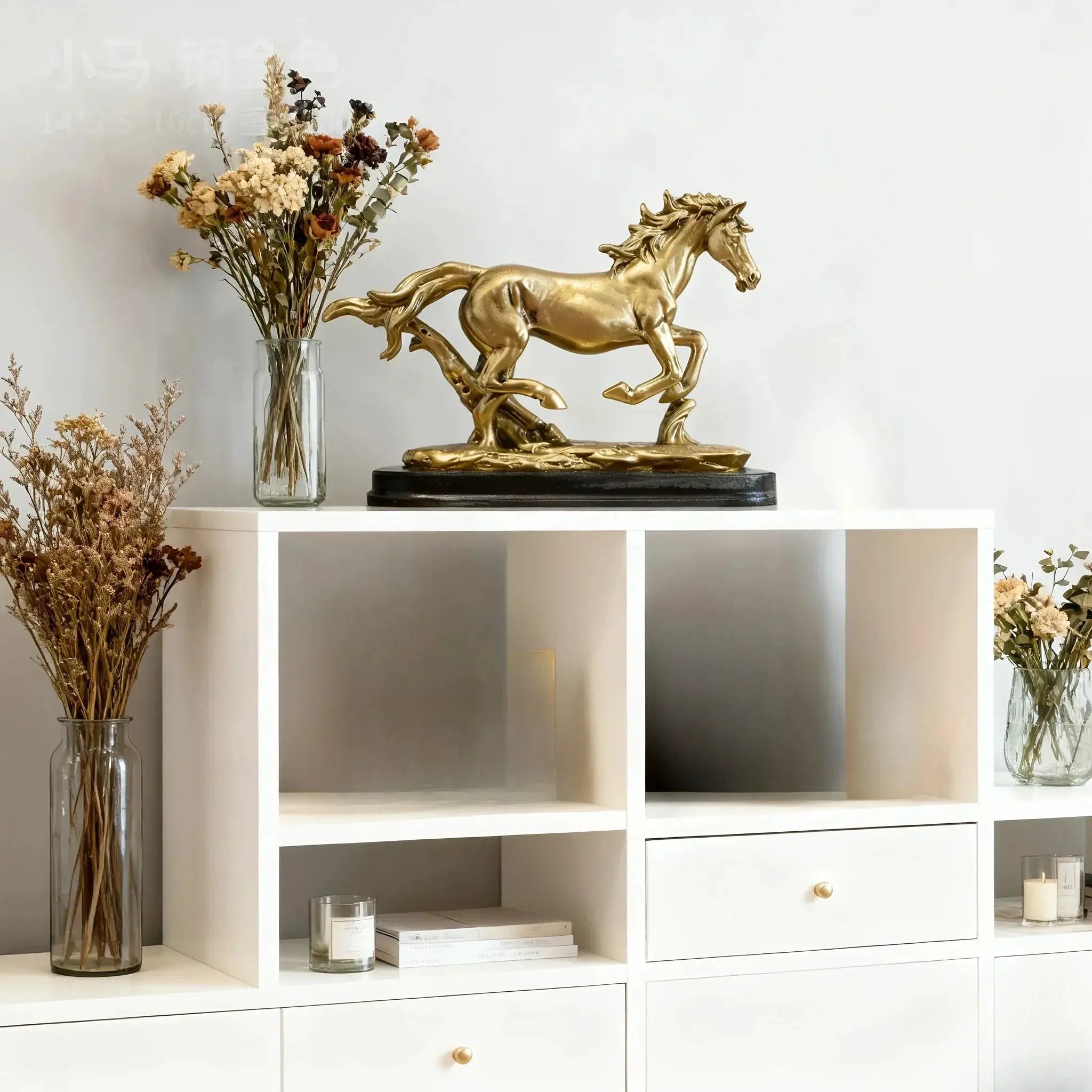 Horse Statue - Golden 14Cm by House Of Avana