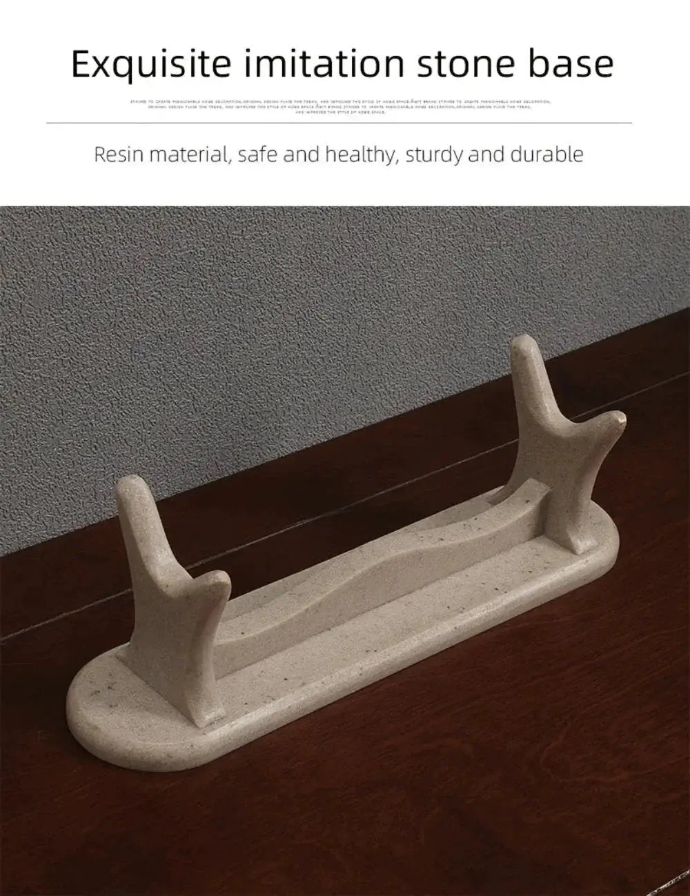 Ivory Resin Running Horses Tusk Sculpture on Stand by House Of Avana