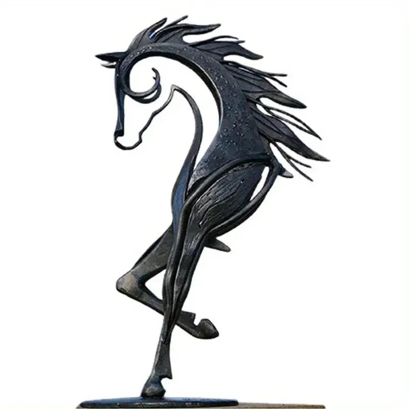 Abstract Modern Horse Sculpture Antique Table Decor by House Of Avana