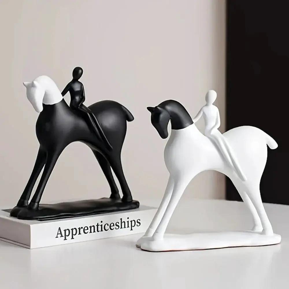 Modern Horse Statue Minimalist Black and White Art for Horse Lovers by House Of Avana