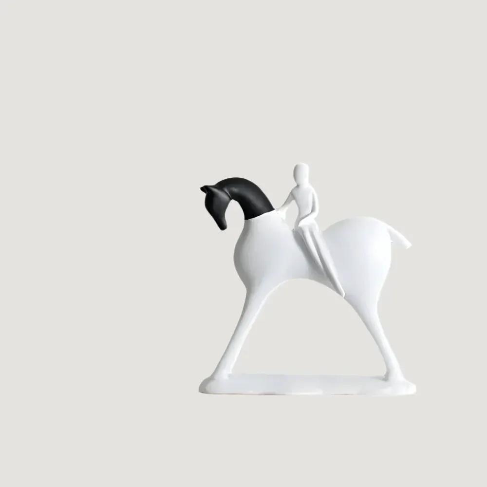 Modern Horse Statue Minimalist Black and White Art for Horse Lovers by House Of Avana
