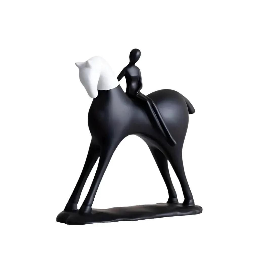 Modern Horse Statue Minimalist Black and White Art for Horse Lovers by House Of Avana