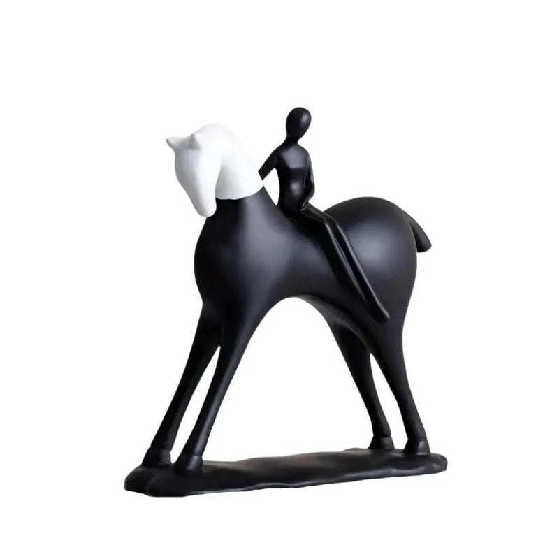 Modern Horse Statue Minimalist Black and White Art for Horse Lovers by House Of Avana