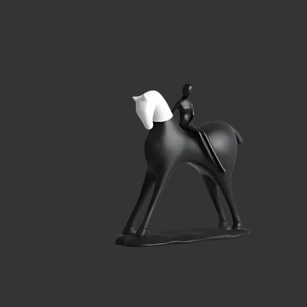 Modern Horse Statue Minimalist Black and White Art for Horse Lovers by House Of Avana