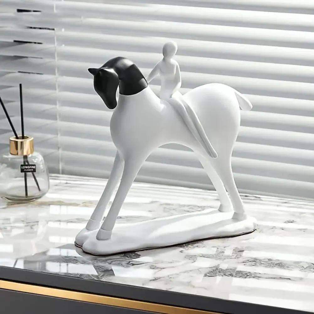Modern Horse Statue Minimalist Black and White Art for Horse Lovers by House Of Avana