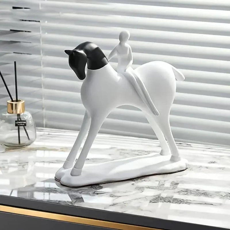 Modern Horse Statue Minimalist Black and White Art for Horse Lovers by House Of Avana